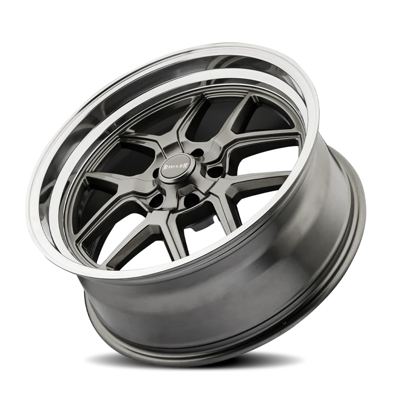 Ridler 610 20x8.5 / 5x120.65 BP / 0mm Offset / 83.82mm Hub Gloss Grey Polished Wheel