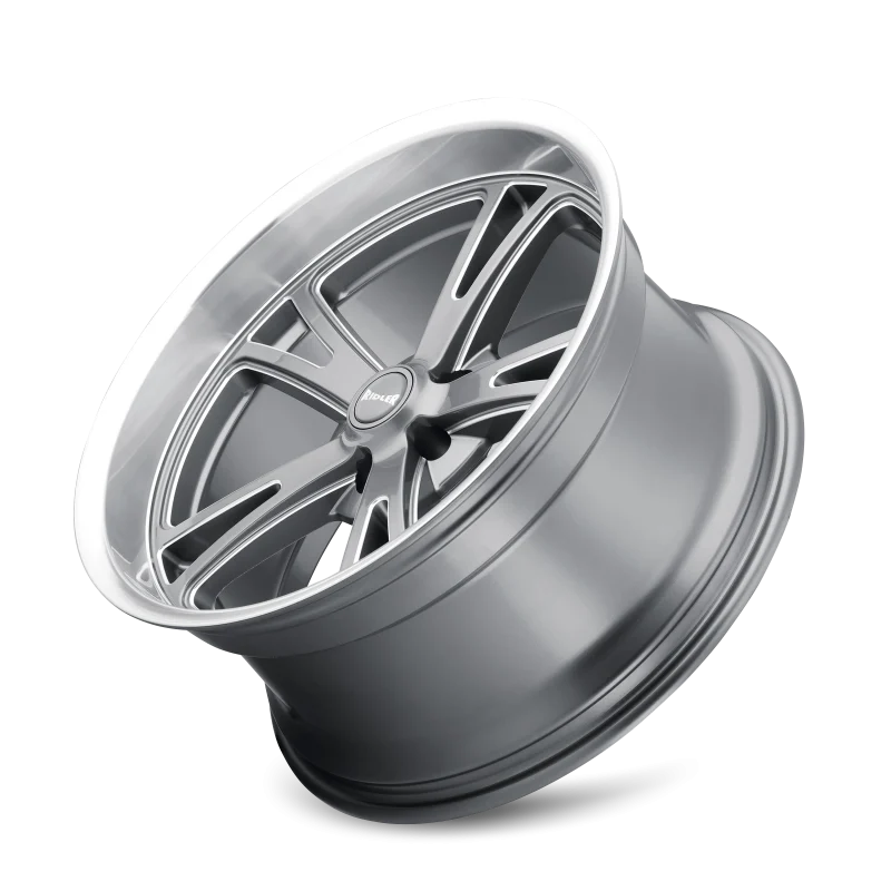 Ridler 606 20x10 / 5x120.65 BP / 0mm Offset / 83.82mm Hub Gloss Grey Machined Wheel