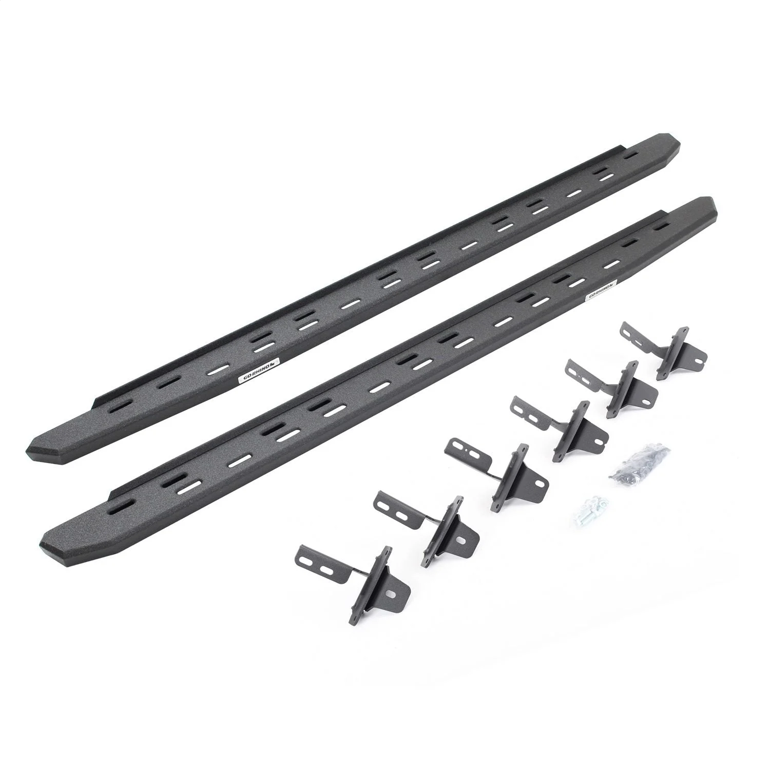 Go Rhino 69612973ST - - RB30 Slim Line Running Boards with Mounting Bracket Kit - Protective Bedliner Coating