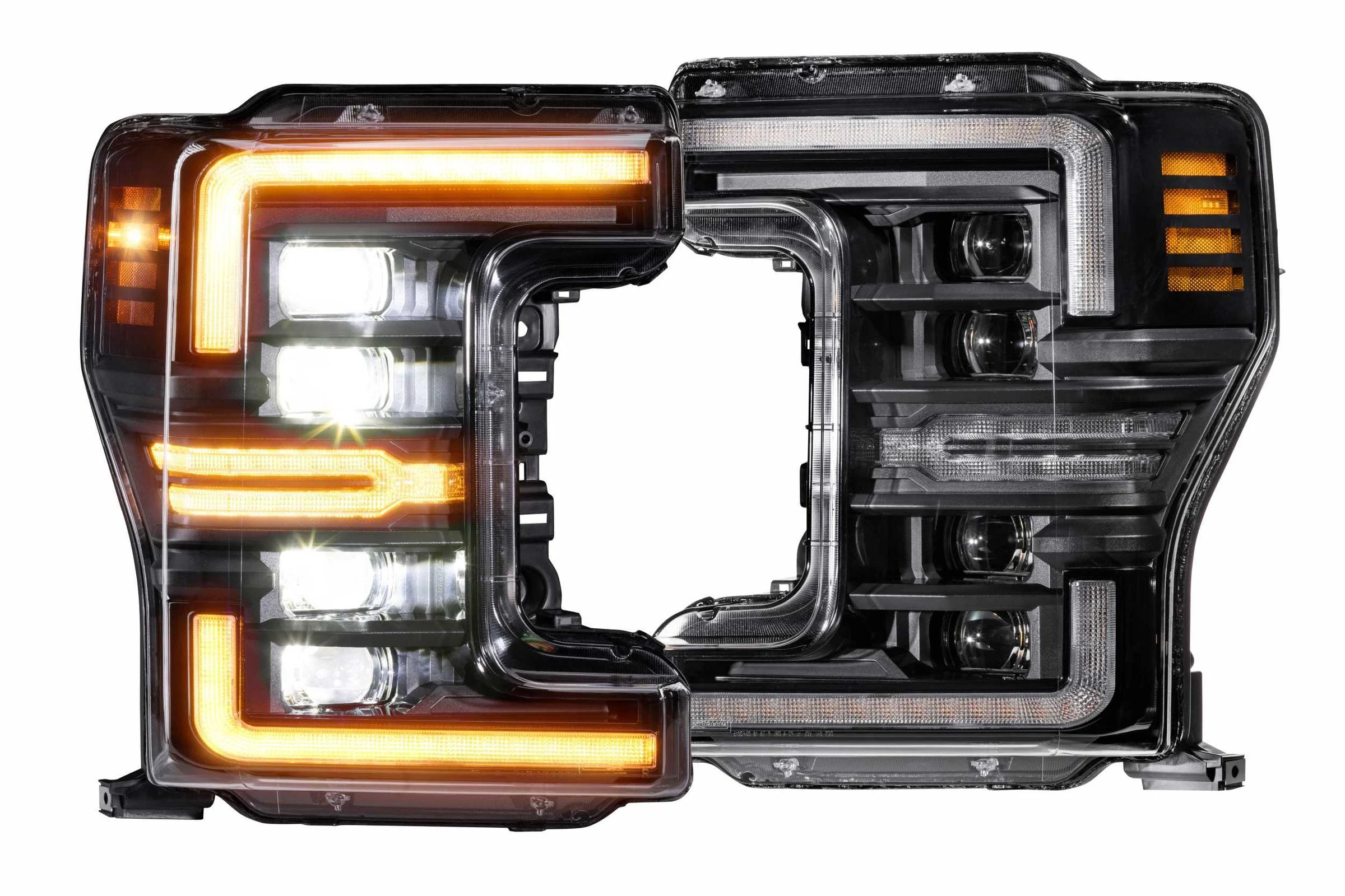 Morimoto LF503.2-A-ASM - XB LED Headlights: Ford Super Duty (17-19 / Amber DRL / Set)