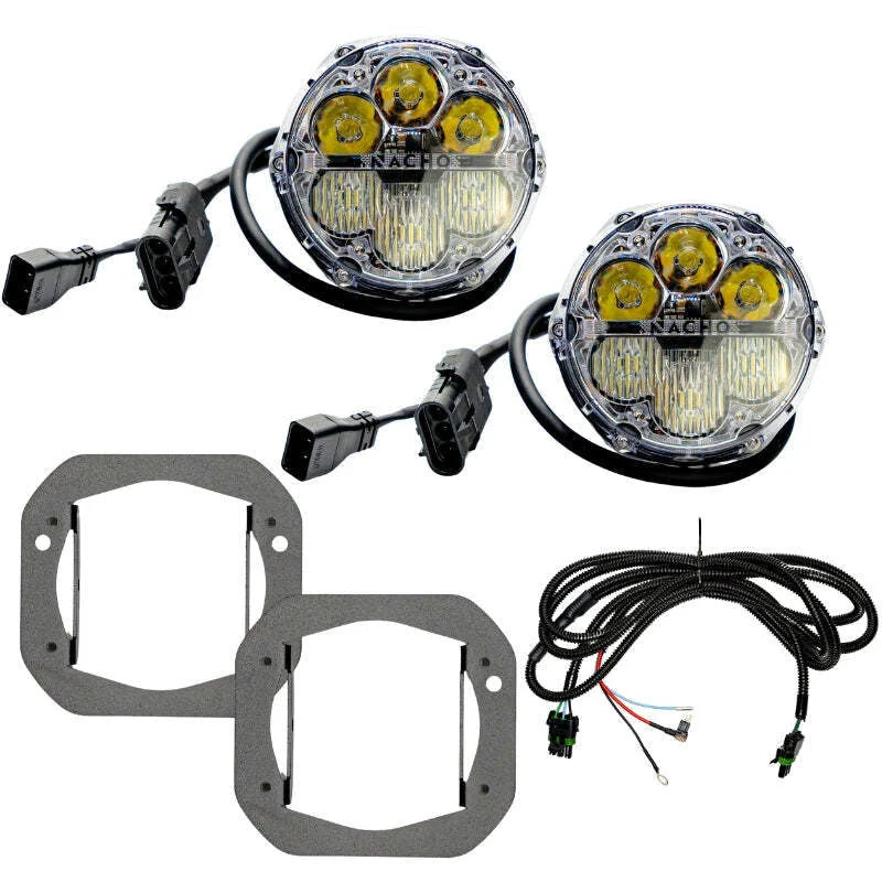 Nacho Offroad Technology V3JW1KWSO - Nacho Lighting Jeep JL/JT Nacho SAE Only White Plug N Play Fog Light Kit (Bumper Kit)