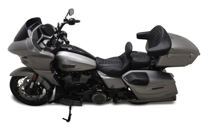 Mustang Motorcycle 88402GM - Mustang 23-24 HD CVO Rd Glide(ST), 2024 Rd Glide and Str Glide Deluxe Pass Seat - Black/Gray Stitch