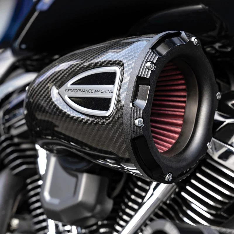 Performance Machine 0206-2161-SMB - 08-16 FLH, 16-17 FLST TBW (Excl 17-UP Tour) C4 Series Air Cleaner - CF/Black Ops