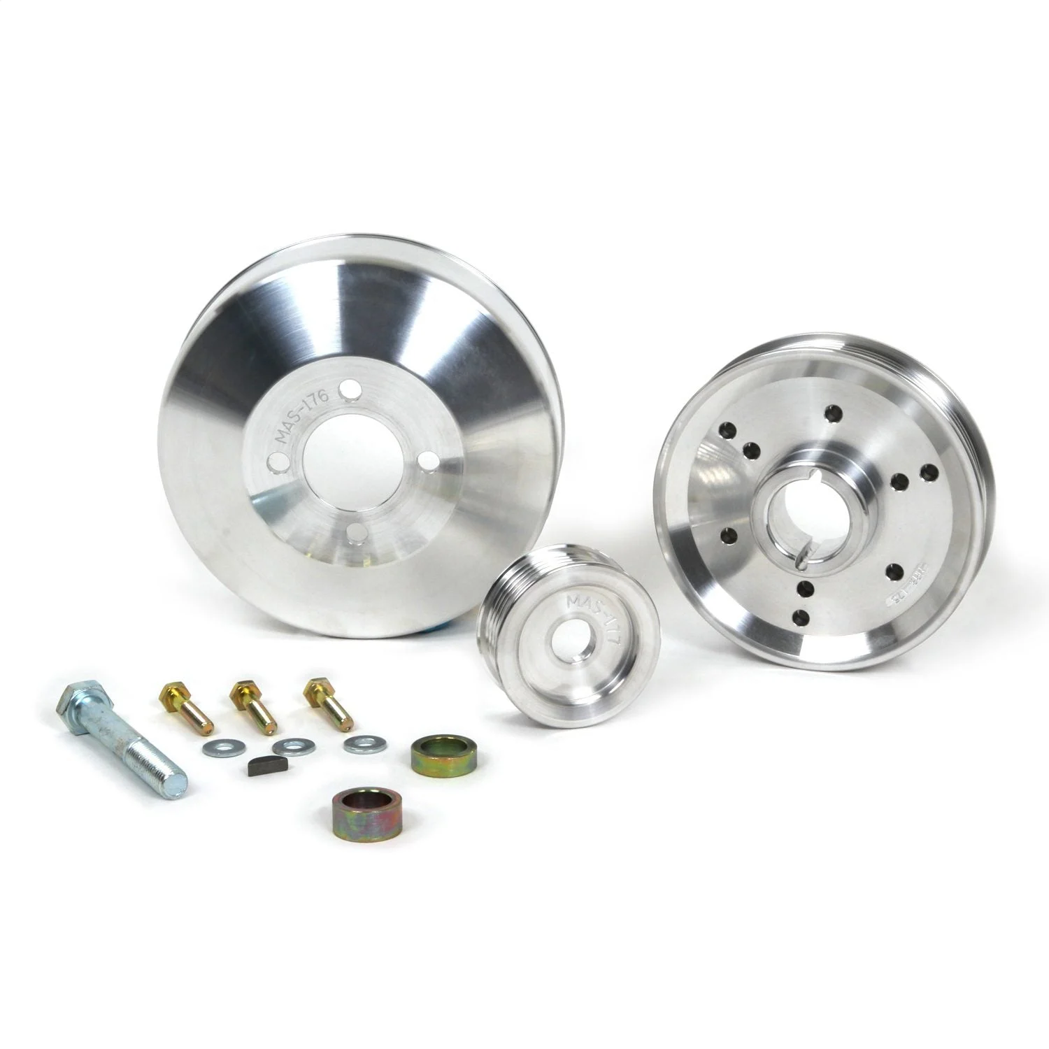 BBK 1555 - 96-01 Mustang 4.6 GT Cobra Underdrive Pulley Kit - Lightweight CNC Billet Aluminum (3pc)