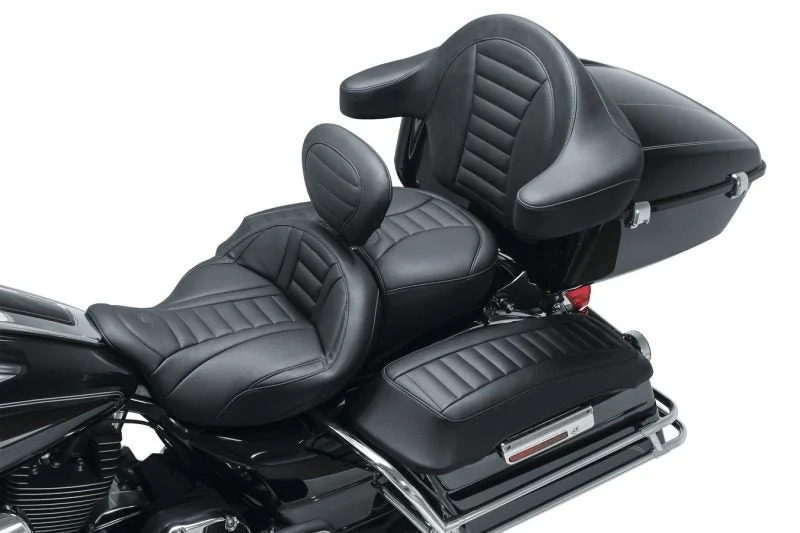 Mustang Motorcycle 79012 - Mustang 08-21 Harley Electra Glide Std, Rd Glide ,Rd King, Str Glide Driver Backrest Deluxe - Black