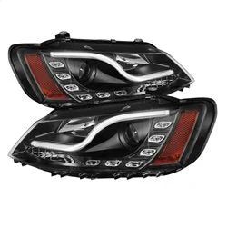 Spyder 5073648 - Volkswagen Jetta 11-14 Projector Headlights Halogen Light Tube DRL Blk PRO-YD-VJ11-LTDRL-BK
