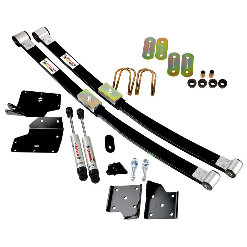 Ridetech 12094810 - Composite Leaf Springs And HQ Shocks For 1964-1966 Mustang Leaf Springs Delrin Bushings Shackles U-Bolts HQ Shocks Staggered Shock Mounts And Hardware