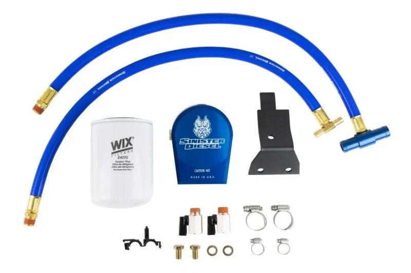 Sinister Diesel SD-COOLFIL-6.0-W - 03-07 Ford 6.0L Ford Powerstroke Coolant Filtration System w/ Wix Filter