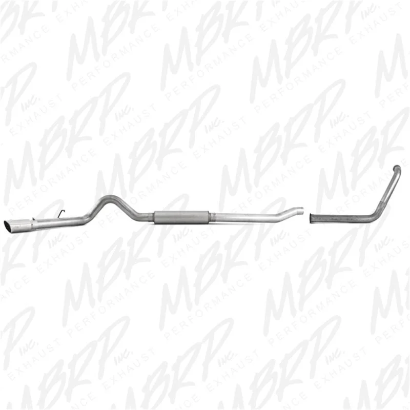 MBRP S6206AL - 4 Inch Turbo Back Single Side Stock Cat Exit Aluminized Steel For 03-07 Ford F-250/350 6.0L Extended Cab/Crew Cab