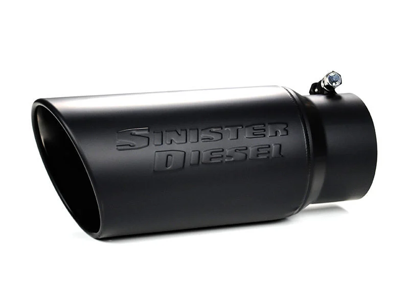 Sinister Diesel SD-4-5-BLK - Universal Black Ceramic Coated Stainless Steel Exhaust Tip (4in to 5in)