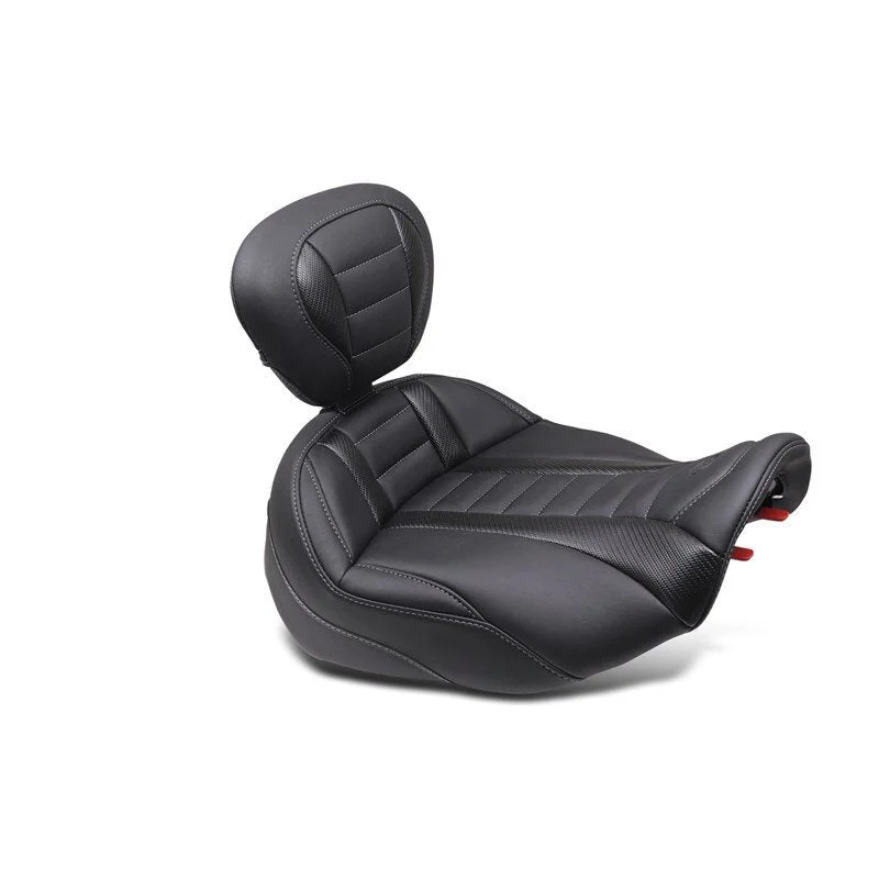 Mustang Motorcycle 88403GM - Mustang 23-24 HD CVO Rd Glide(ST), 2024 Rd Glide and Str Glide Pass Arm Backrest - Black/Gray Stitch