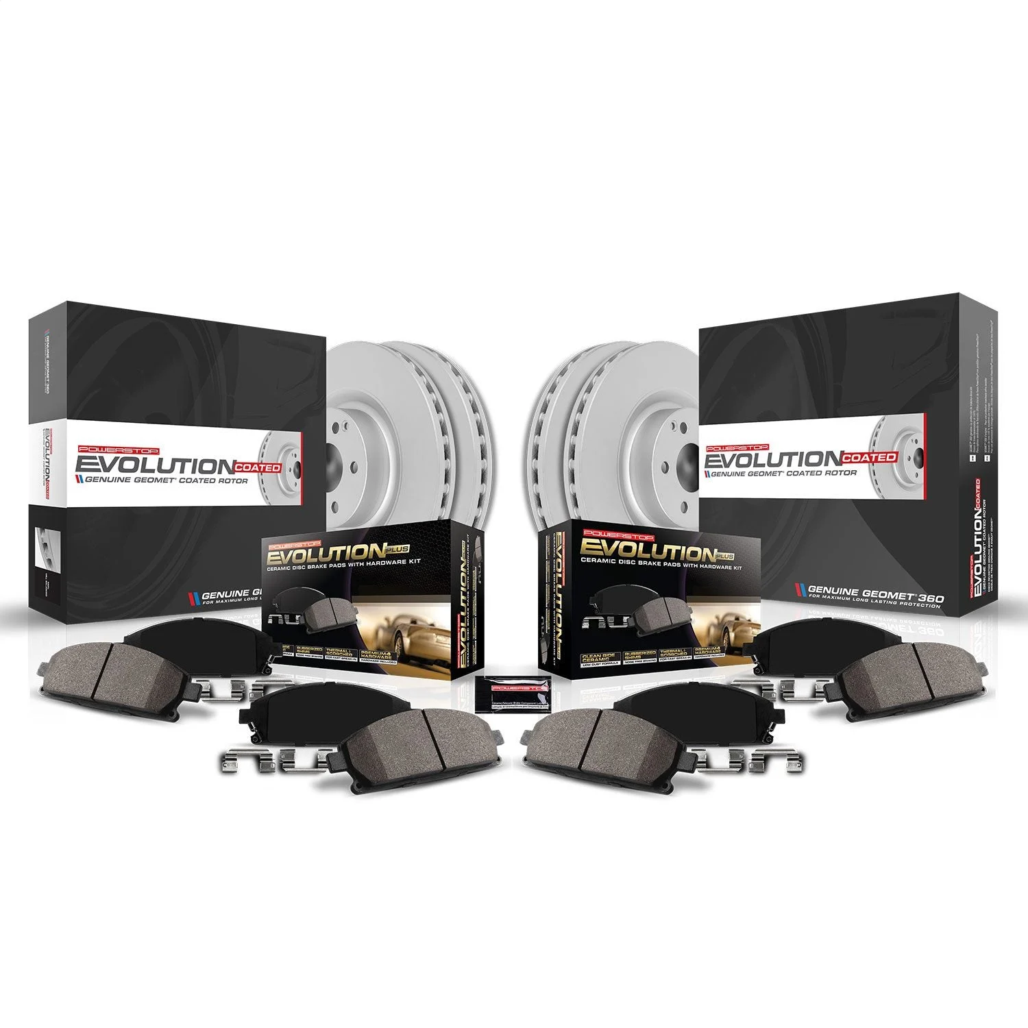 PowerStop CRK8167 - Power Stop 2019 Toyota Avalon Front & Rear Z17 Evolution Geomet Coated Brake Kit