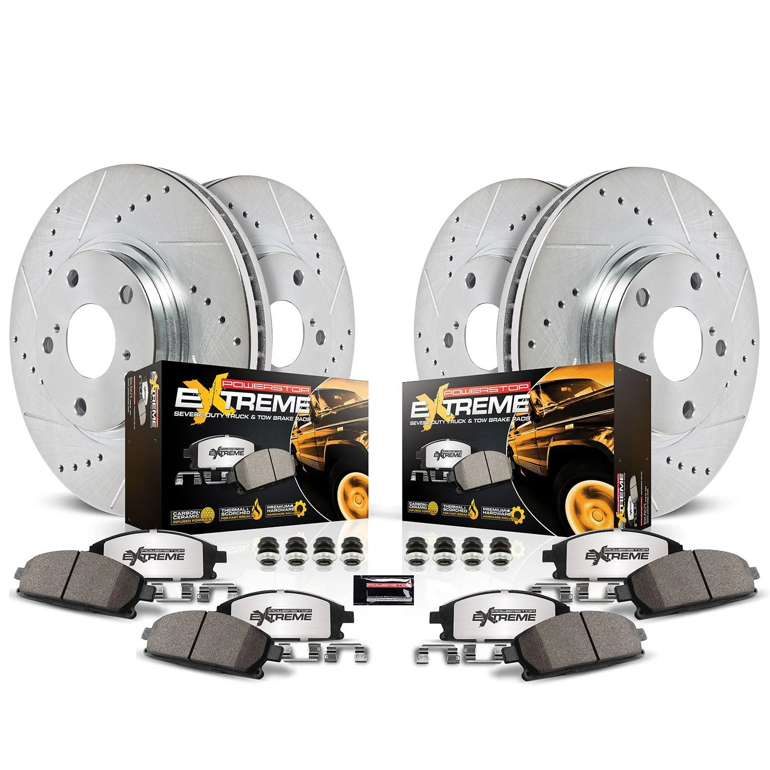 PowerStop K5568-36 - Power Stop 11-12 Ram 5500 Front & Rear Z36 Truck & Tow Brake Kit