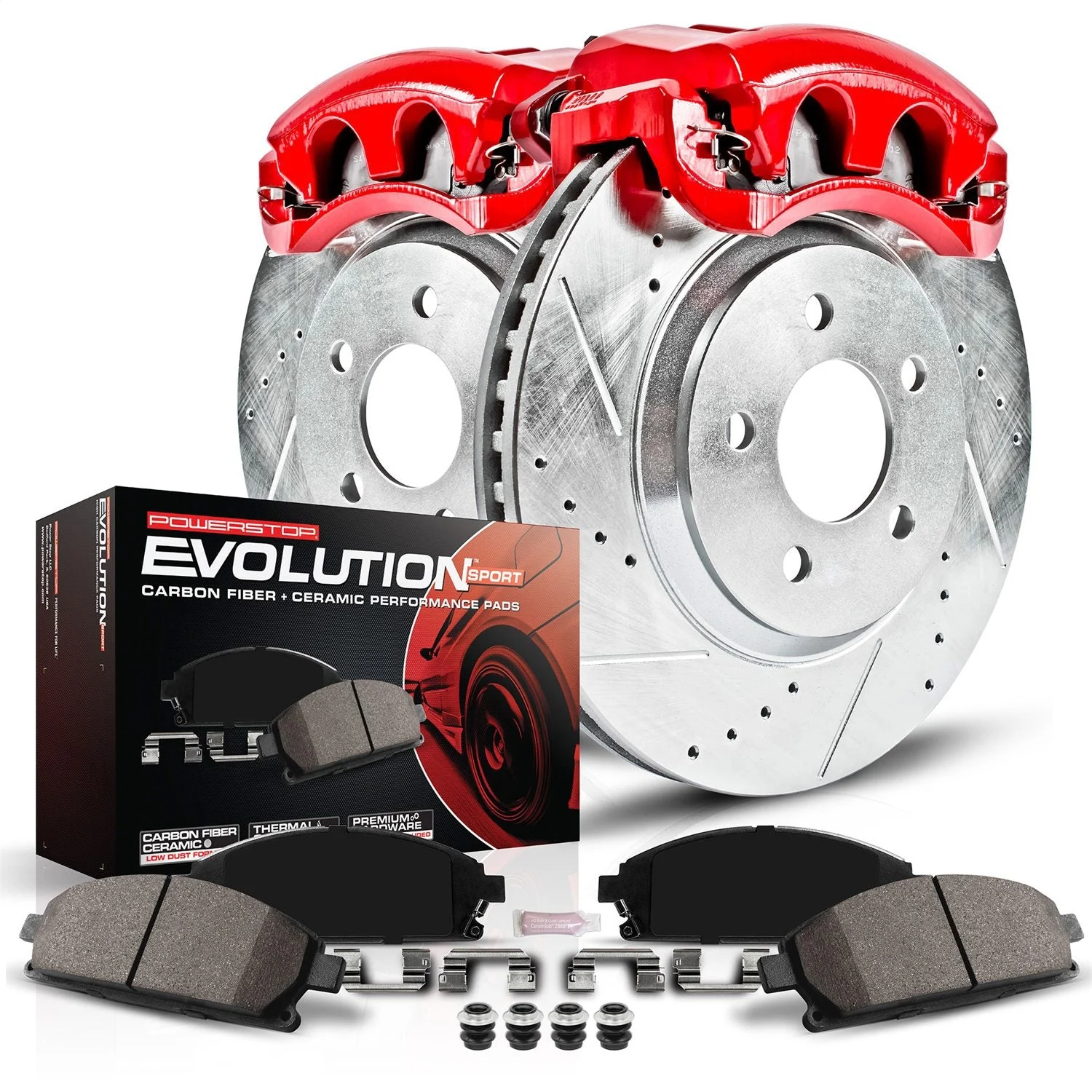 PowerStop KC5382 - Power Stop 09-14 Honda Fit Front Z23 Evolution Sport Brake Kit w/Calipers