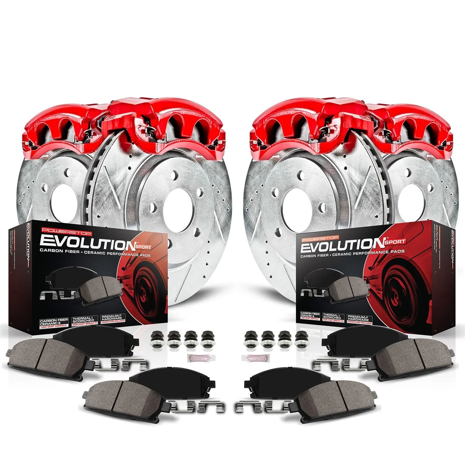 PowerStop KC4072 - Power Stop 2006 Lexus GS300 Front & Rear Z23 Evolution Sport Brake Kit w/Calipers