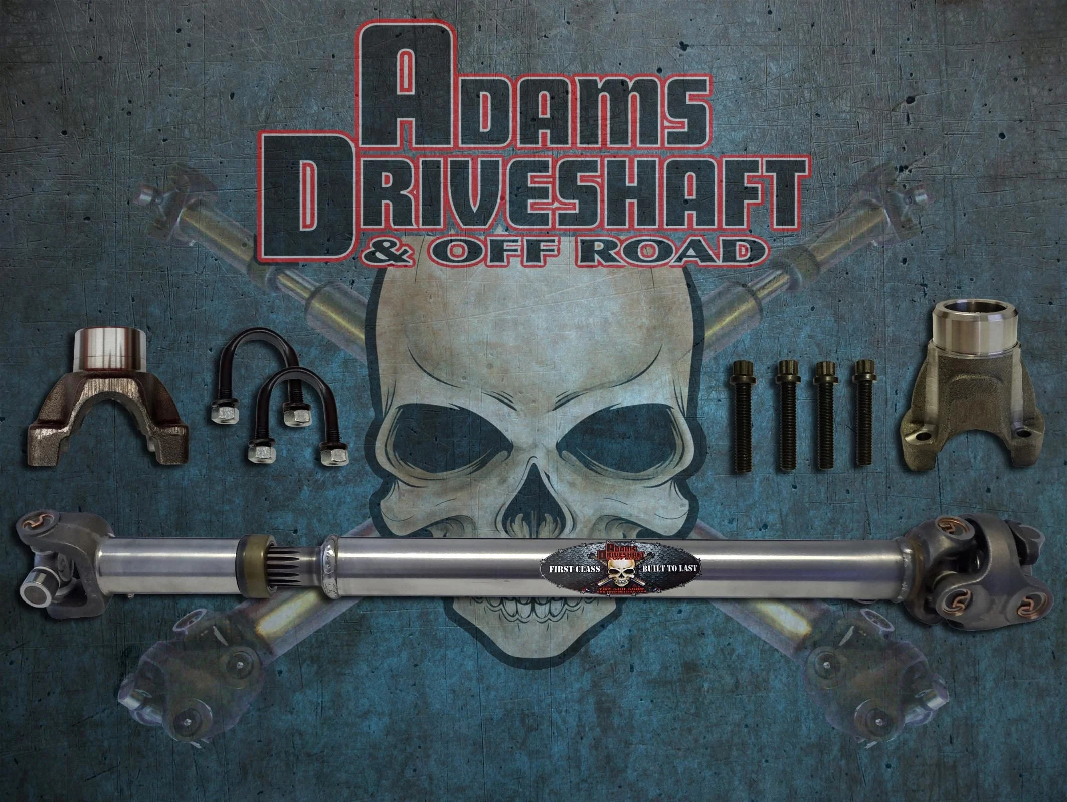 Adams Driveshaft ASDJK-1310F-G - JK Front 1310 CV Driveshaft Greasable U-Joints Heavy Duty Series