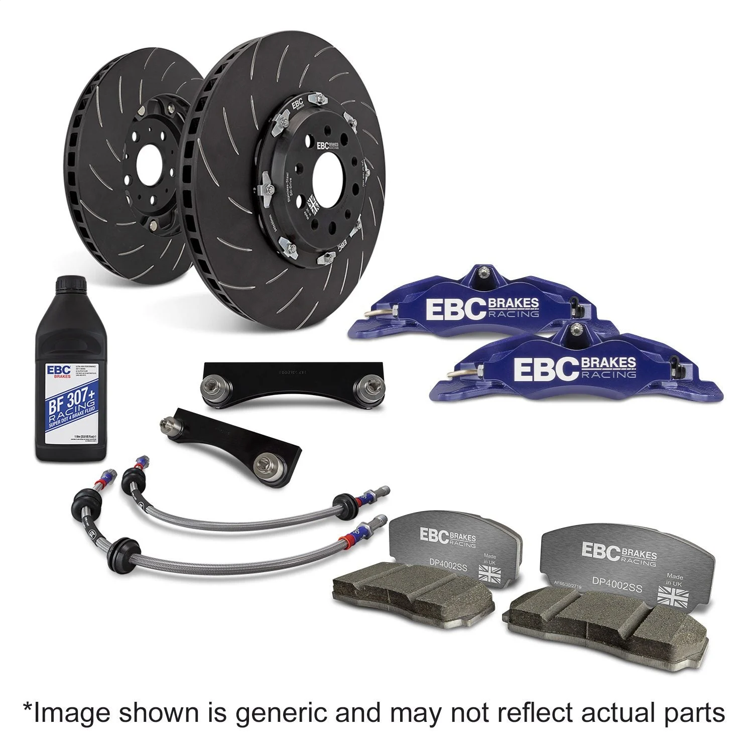 EBC BBK007BLU-1 - Racing 15-17 Ford Fiesta (Mk7) Blue Apollo-4 Calipers 300mm Rotors Front Big Brake Kit