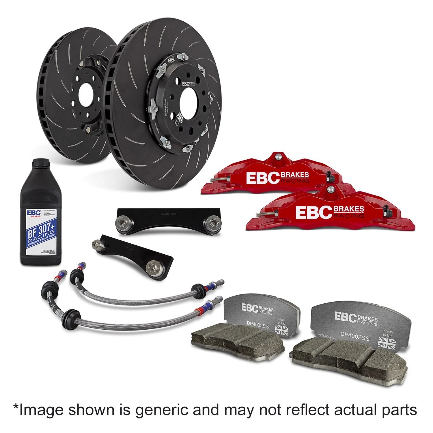 EBC BBK027RED-1 - Racing 2016+ Mazda MX-5 (ND) Red Apollo-4 Calipers 330mm Rotors Front Big Brake Kit