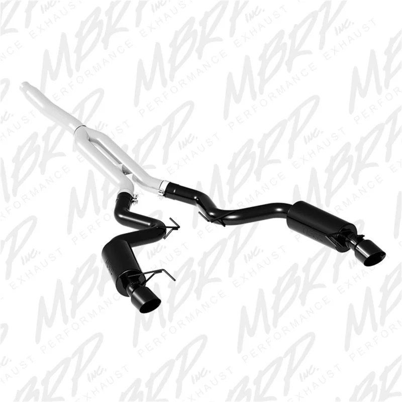 MBRP S7274BLK - 3 Inch Cat Back Exhaust System For 15-18 Ford Mustang 2.3 EcoBoost and 19-Up Ford Mustang 2.3L EcoBoost Dual Split Rear Street Version 4.5 Inch Tips Armor BLK