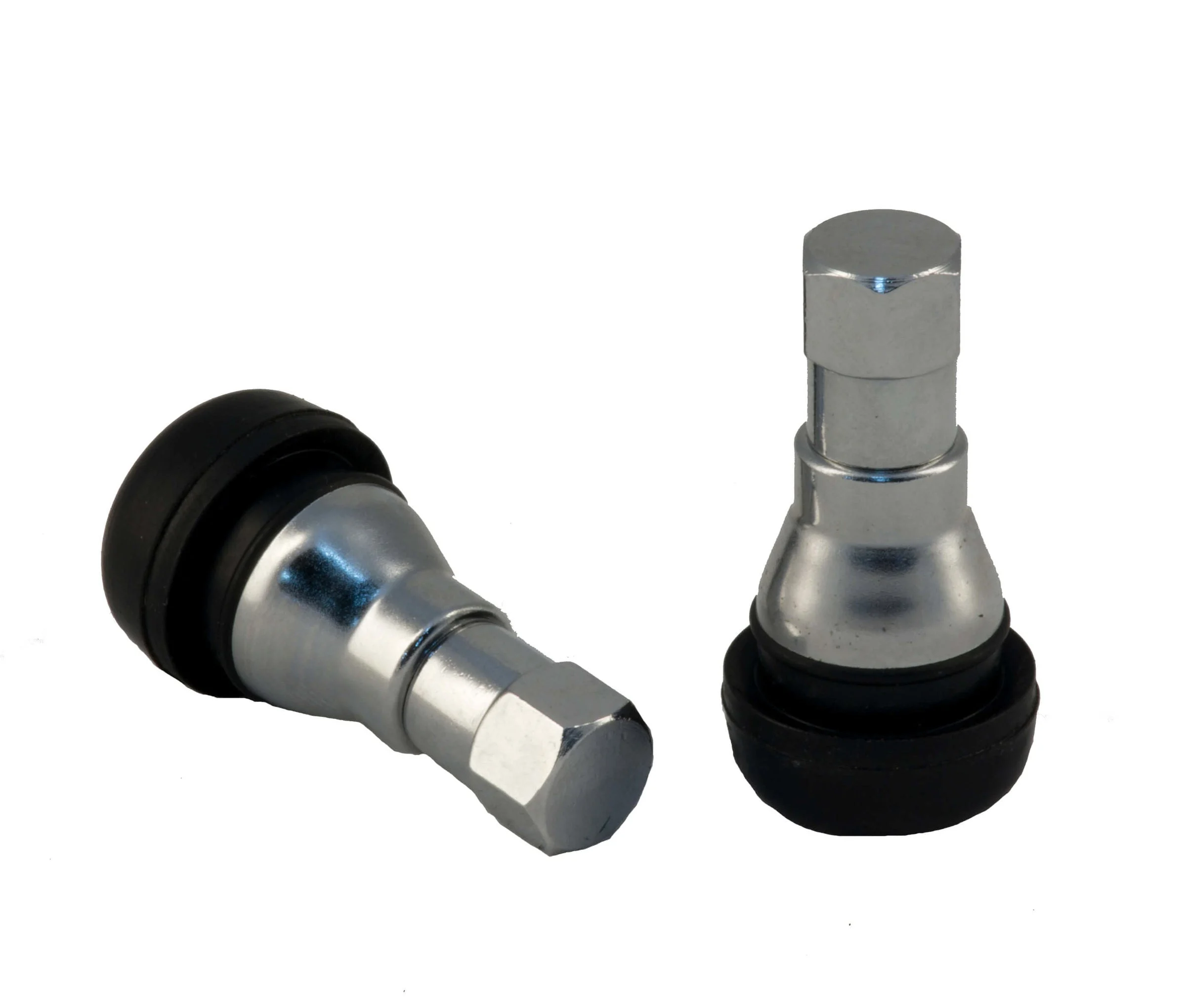Rocket Racing Wheels C504S - Short Chrome Sleeve Rubber Valve Stem