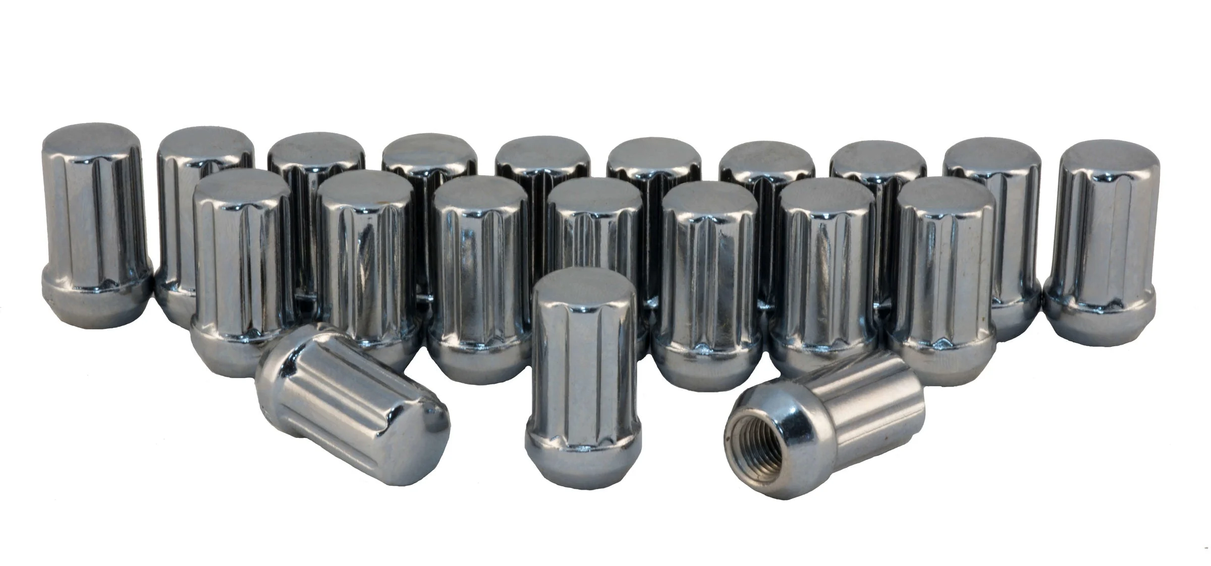 Rocket Racing Wheels C7004-SET - 1/2 Chrome 6-Spline Drive Lug Nuts, 20Piece Set