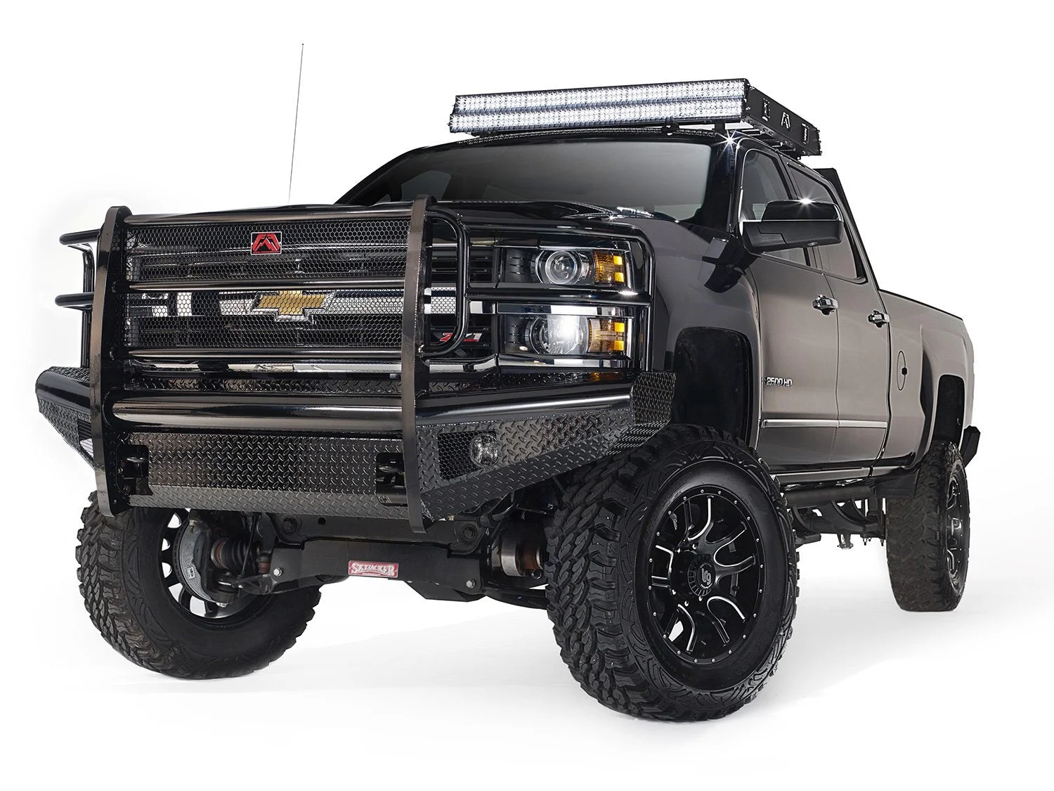 Fab Fours CH11-S2760-1 - Black Steel Front Ranch Bumper