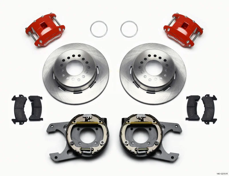 Wilwood 140-12215-R - D154 P/S Park Brake Kit Red Chevy 12 Bolt 2.75in Off w/ C-Clips