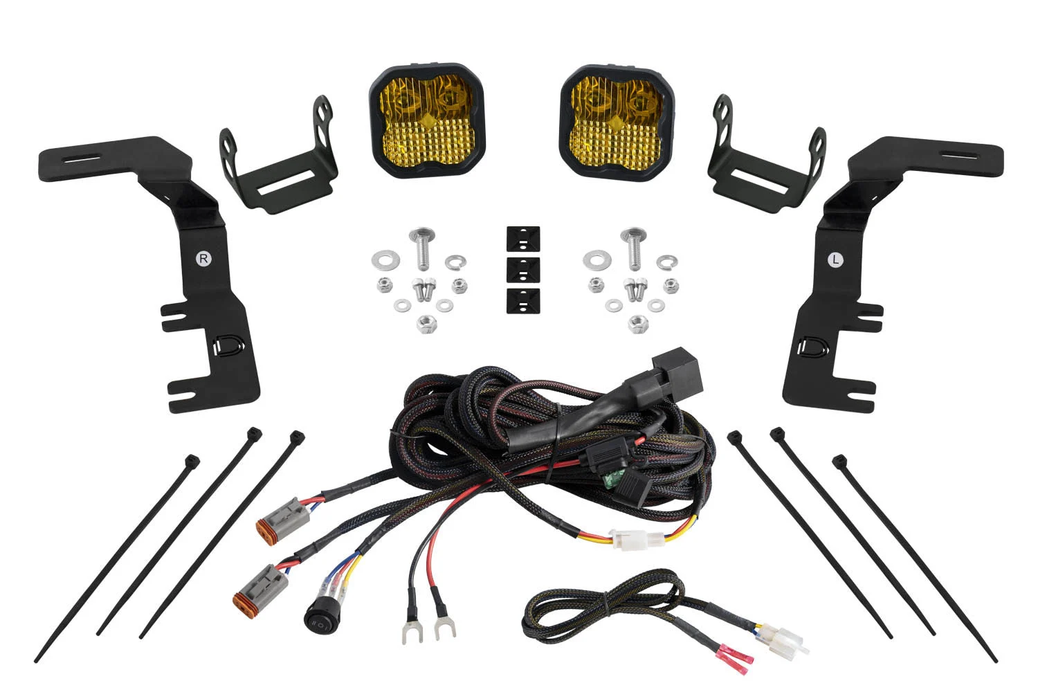 Diode Dynamics DD7814 - Stage Series Ditch Light Kit for 2023-Present Chevrolet Colorado SS3 Pro Yellow Combo