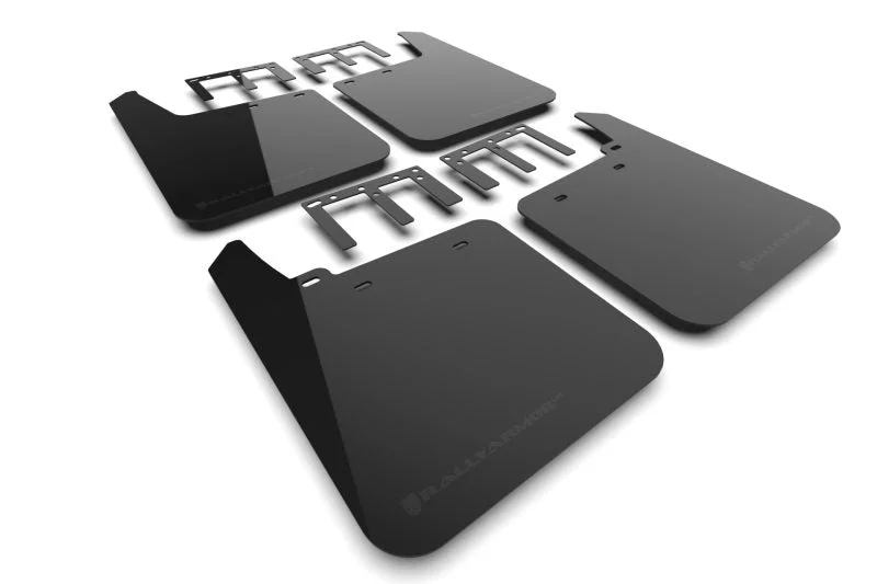 Rally Armor MF100-UR-BLK-MBK - 19-25 GMC Sierra 1500 AT4 Black UR Mud Flap w/ Metallic Black Logo