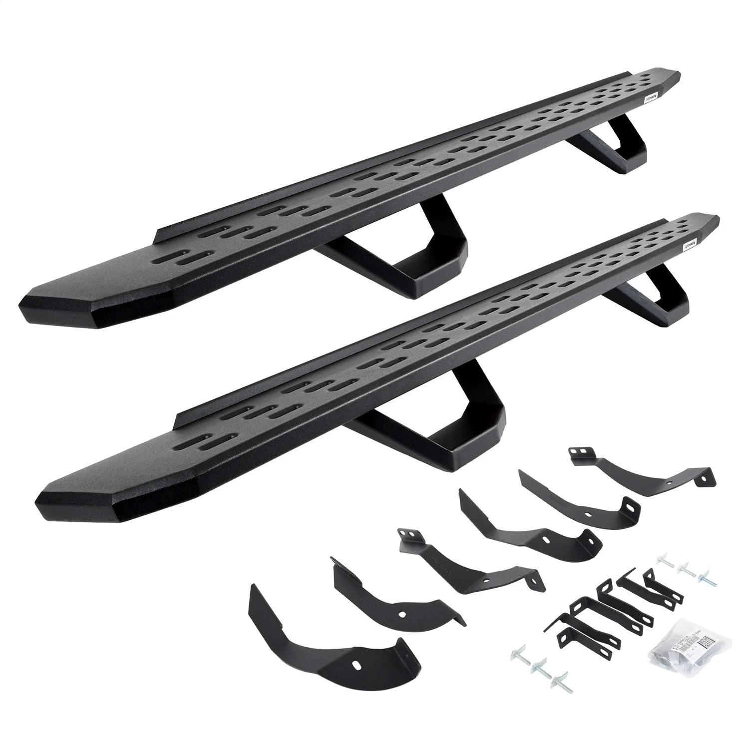 Go Rhino 6960518720PC - - RB30 Running Boards with Mounting Brackets & 2 Pairs of Drops Steps Kit - Textured Black