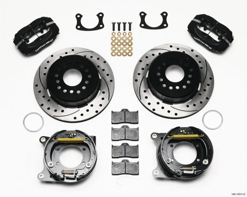 Wilwood 140-13511-D - Forged Dynalite P/S Park Brake Kit Drilled BOP Axle 2.75in Bearing 2.75 Offset