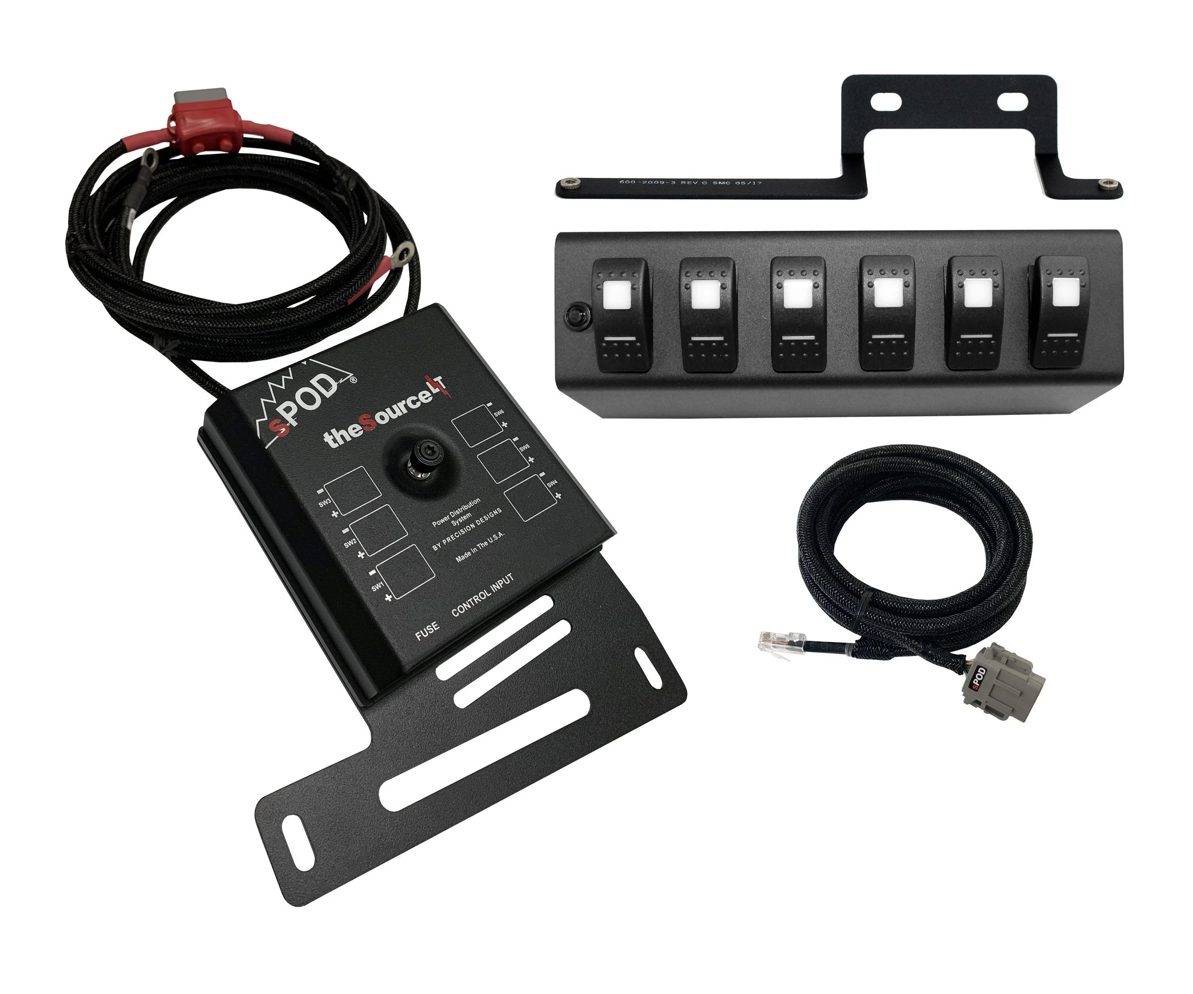 sPOD 873165 - SourceLT w/ Green LED Switch panel for JK 2009-2018