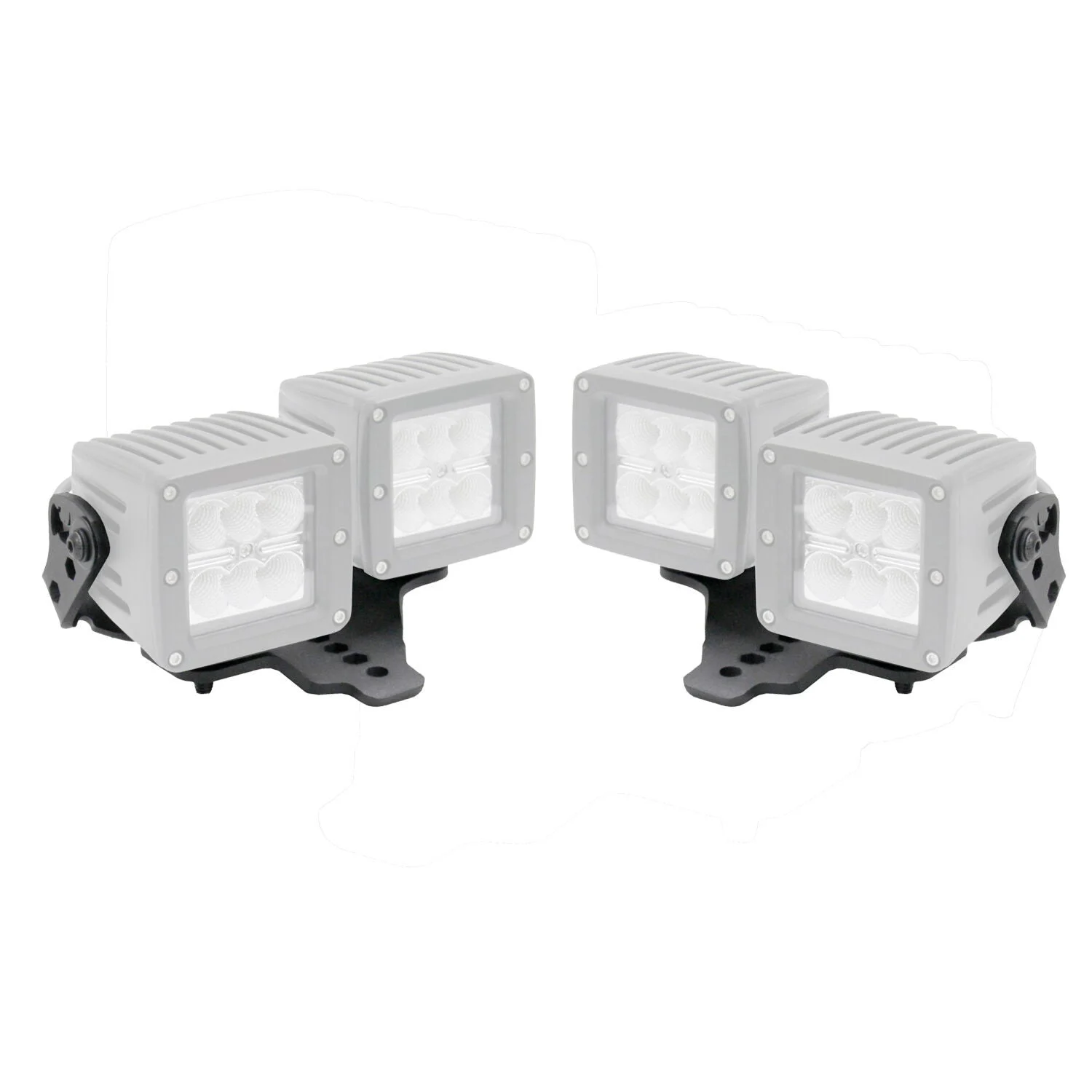 Go Rhino 731230T - 18-20 Jeep Wrangler JL/JLU/Gladiator JT Light Mount - Two 3in Cubes