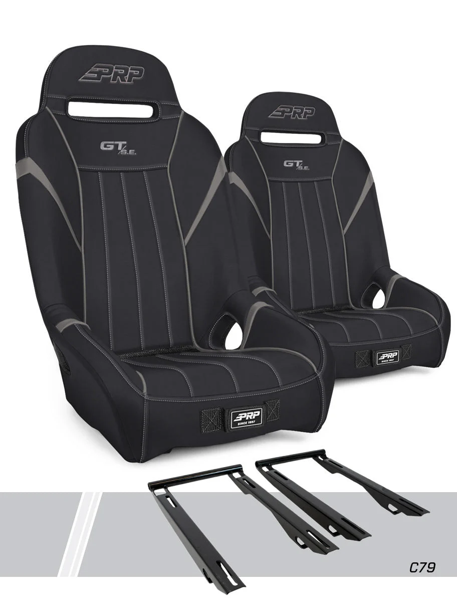 PRP Seats A5701-PORXP-C79-203 - GT/S.E. Suspension Seats Kit for Polaris RZR PRO XP PRO R Turbo R Pair Black & Gray