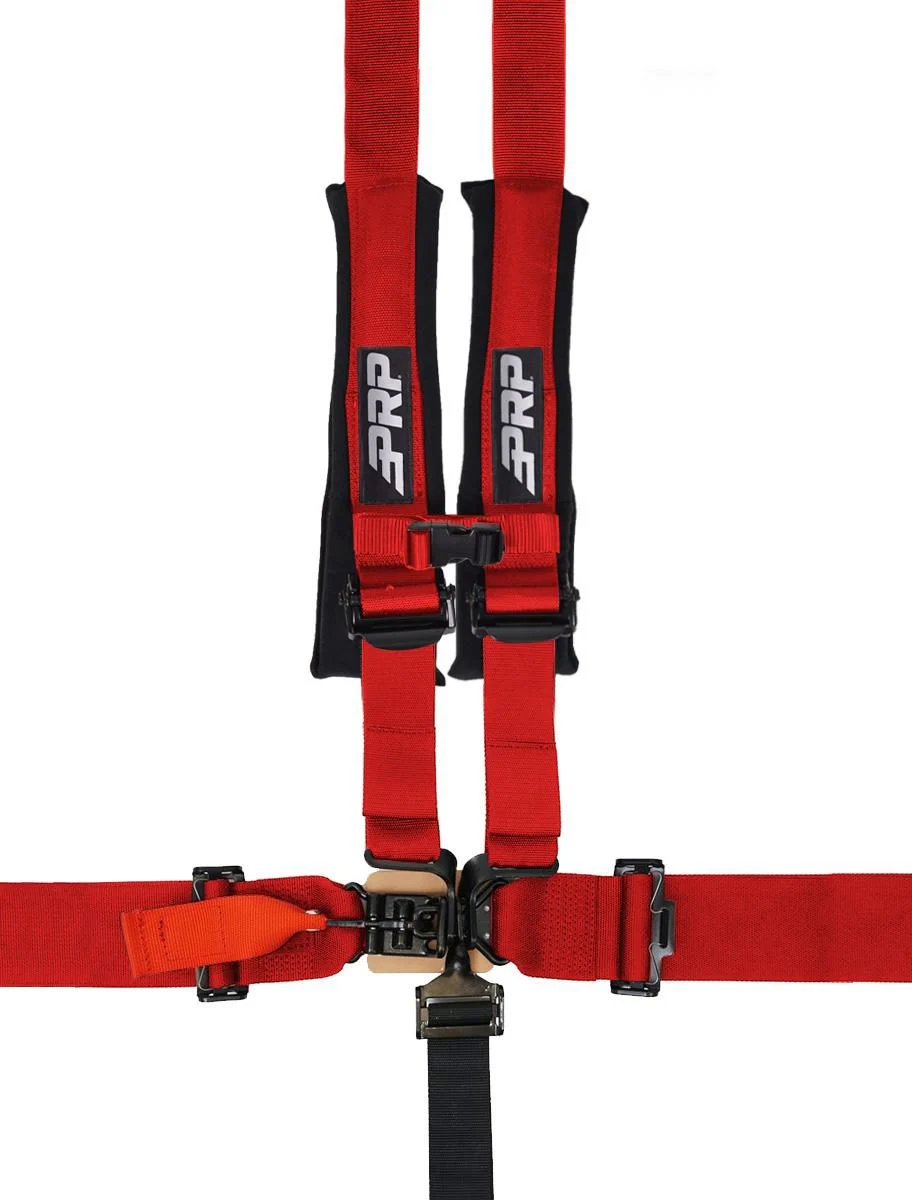 PRP Seats SB5.2S-R - 5.2 Harness with Shoulder Straps Sewn to Lap Red