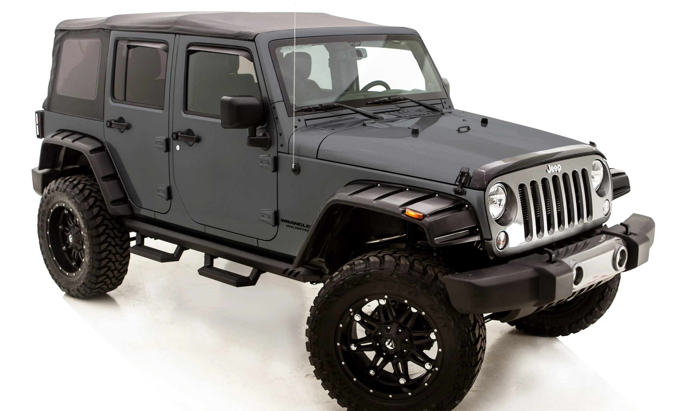Lund RX605S - 97-06 Jeep Wrangler RX-Rivet Smooth Elite Series Fender Flares w/SS Bolts - Black (4 Pc.)