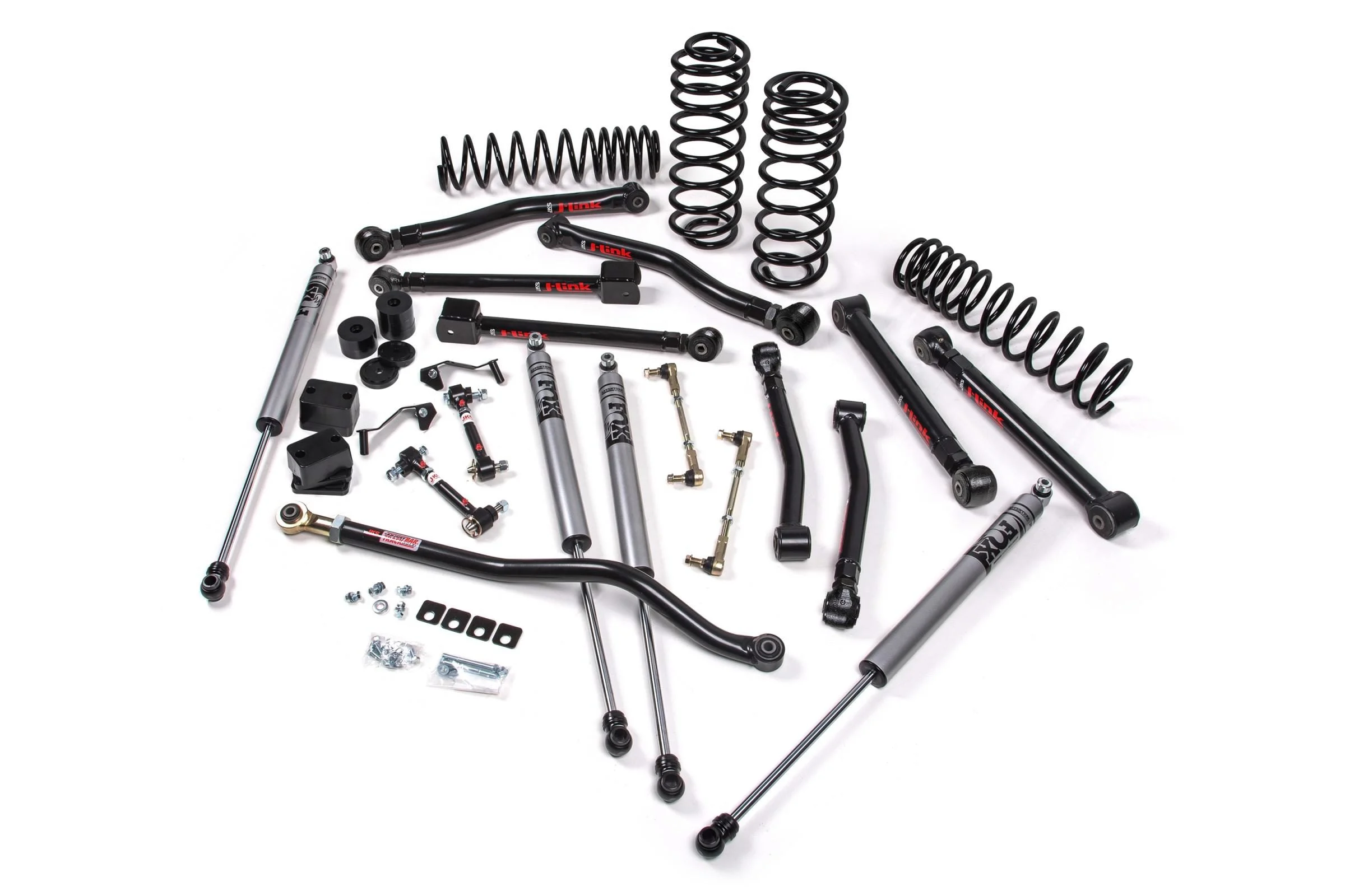 JKS JSPEC189KFA - 2018-2023 Jeep Wrangler JL 2 Door 3 Inch J-Krawl System Rubber Fox 2.0 Adv Series Front/Rear Standard Rate Coils JSPEC