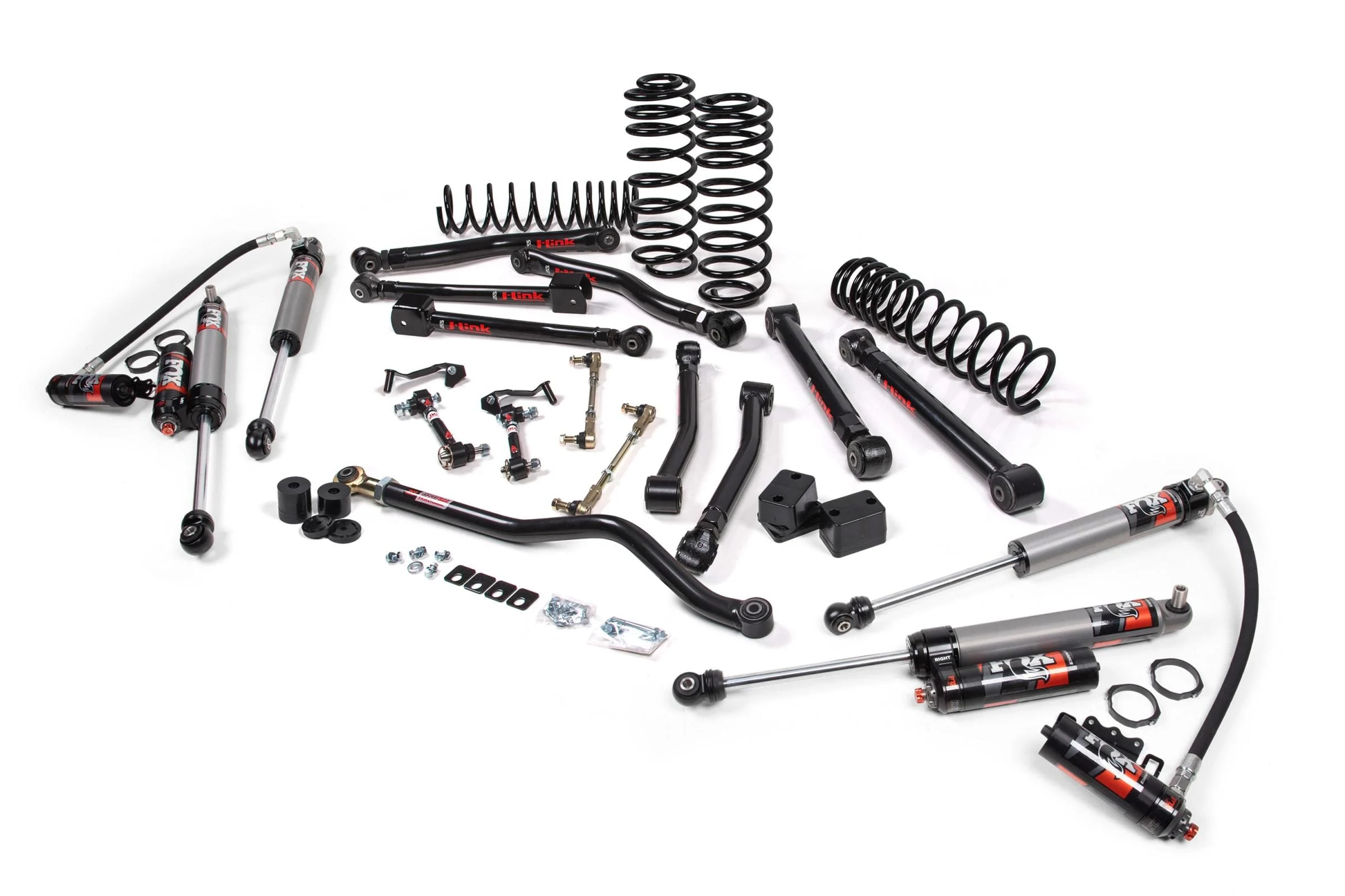 JKS JSPEC190PES - 2018-2023 Jeep Wrangler JL 2 Door 3 Inch J-Krawl System Rubber Fox 2.5 Performance Elite Series R/R DSC Front Fox 2.5 Performance Elite Series P/B DSC Rear HD Rate Coils JSPEC