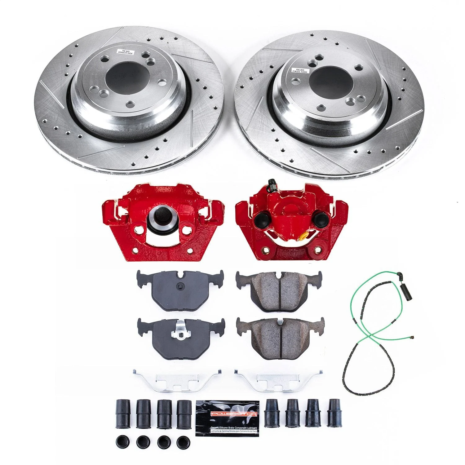 PowerStop KC5732A - Power Stop 01-06 BMW M3 Rear Z23 Evolution Kit w/Calipers