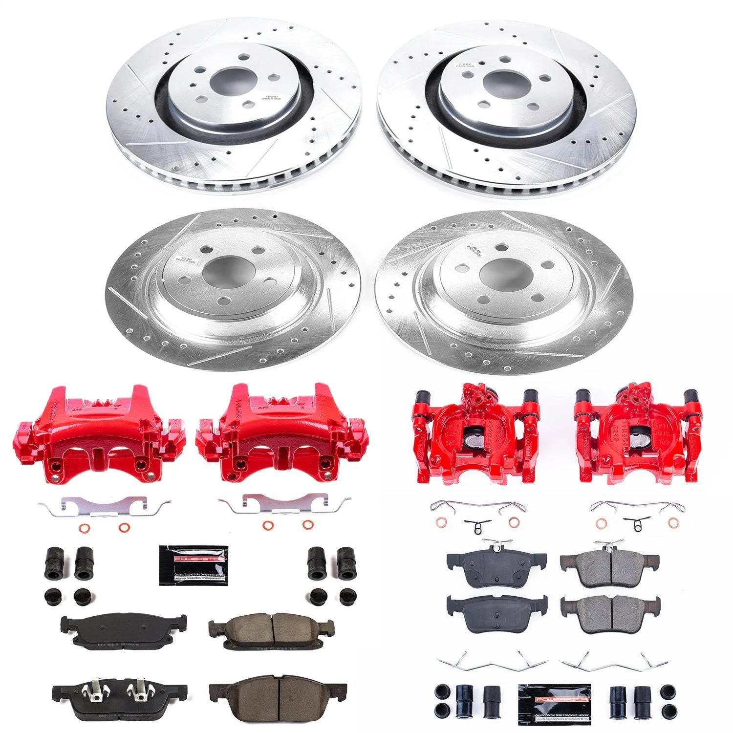 PowerStop KC7231 - Power Stop 15-19 Ford Edge Front & Rear Z23 Evolution Sport Brake Kit w/Calipers