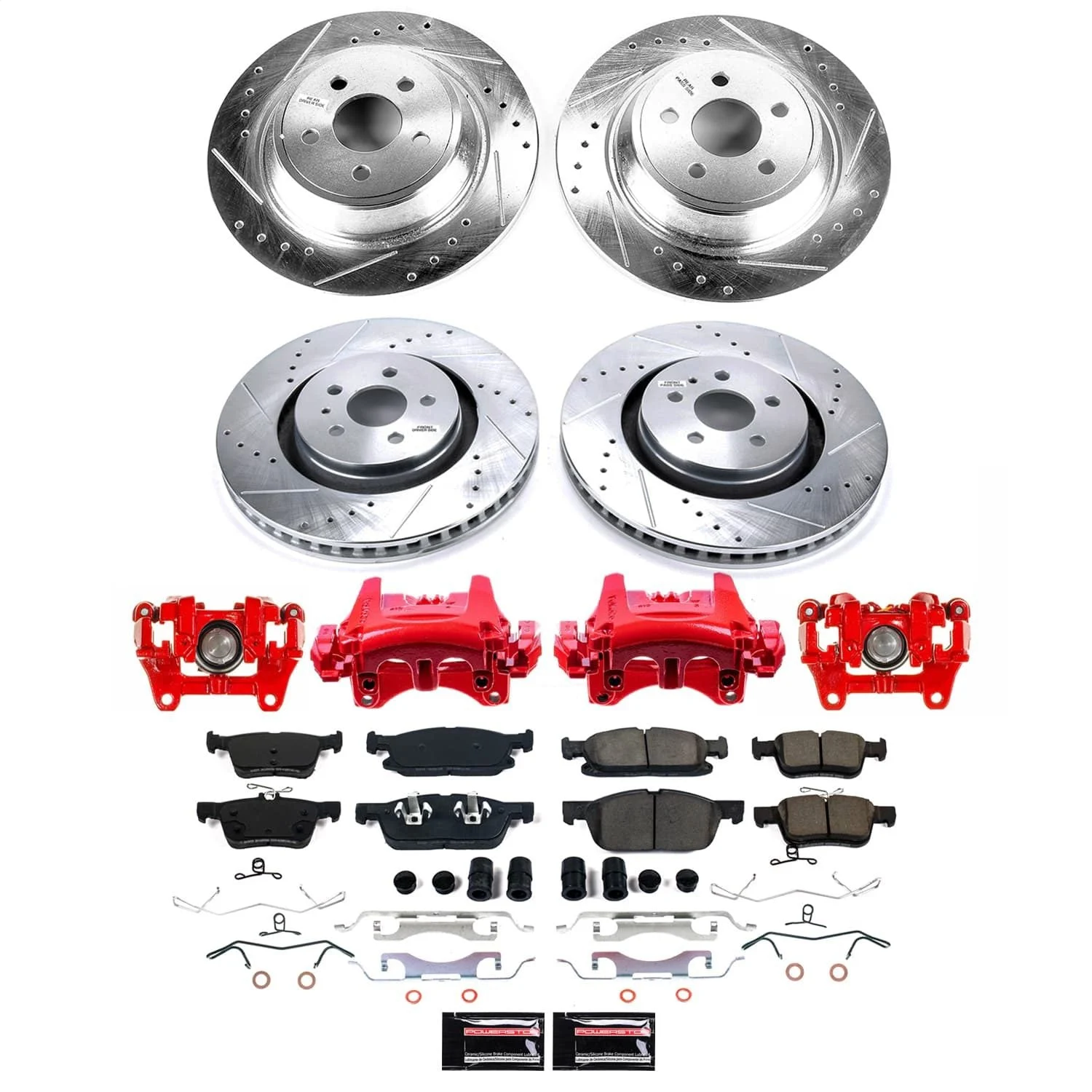 PowerStop KC7416 - Power Stop 19-21 Lincoln Nautilus Front and Rear Z23 Evolution Kit w/Calipers