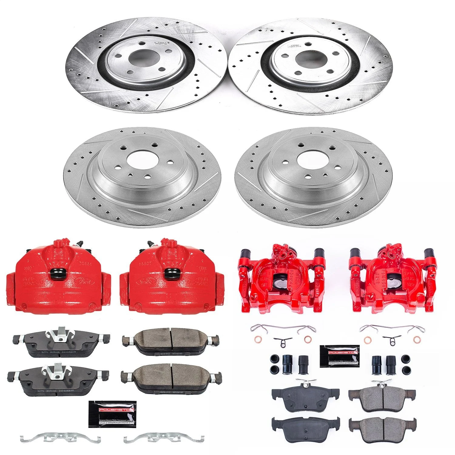 PowerStop KC7418 - Power Stop 15-17 Lincoln MKC Front & Rear Z23 Evolution Sport Brake Kit w/Calipers
