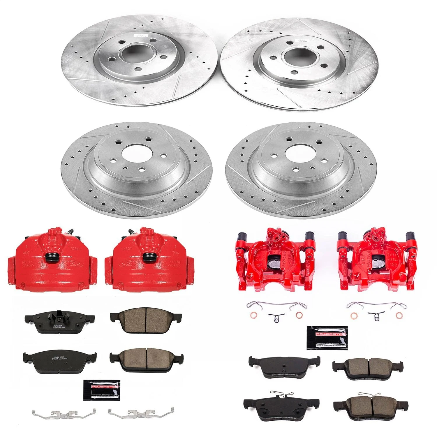 PowerStop KC7570 - Power Stop 17-19 Ford Escape Front & Rear Z23 Evolution Sport Brake Kit w/Calipers