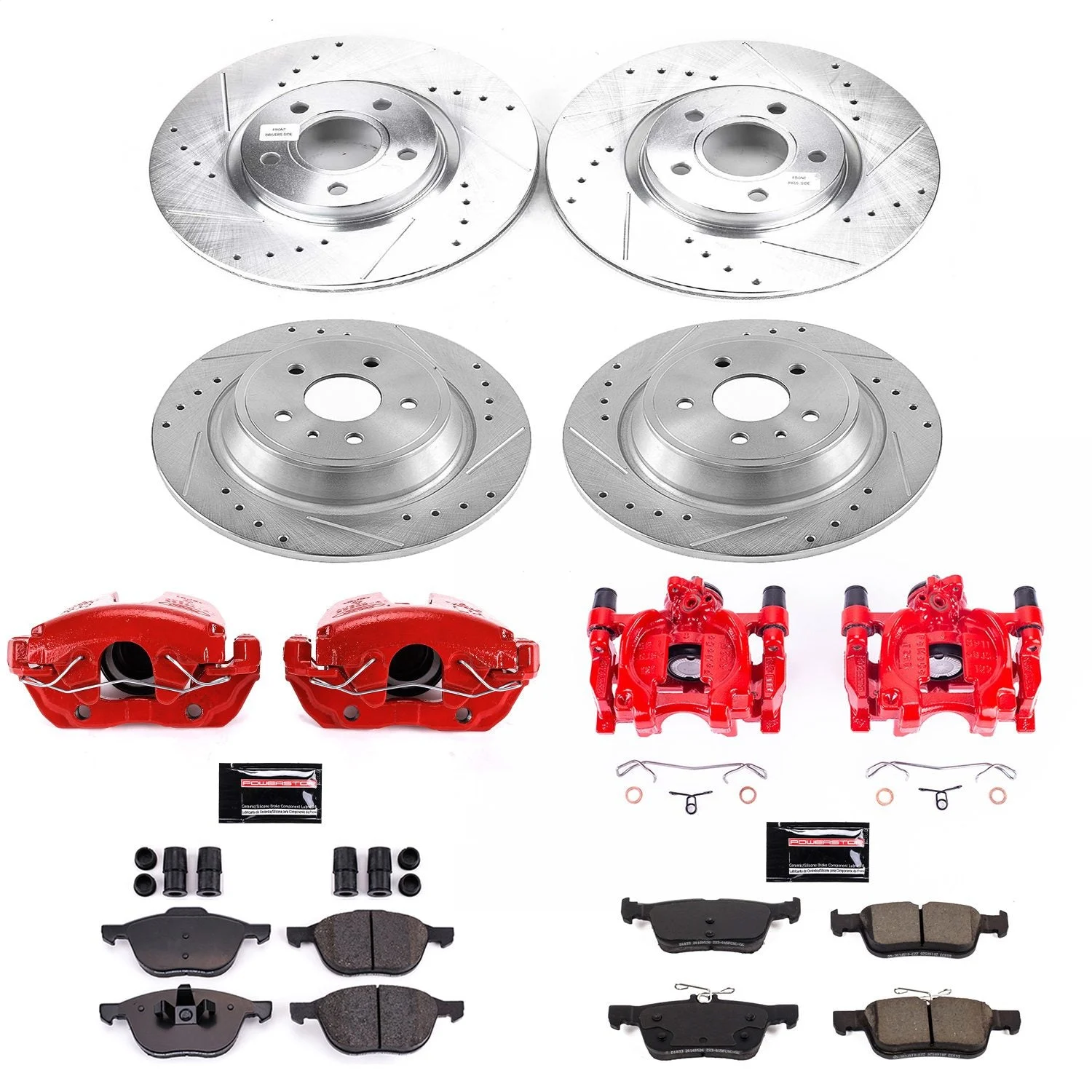 PowerStop KC7571 - Power Stop 17-19 Ford Escape Front & Rear Z23 Evolution Sport Brake Kit w/Calipers