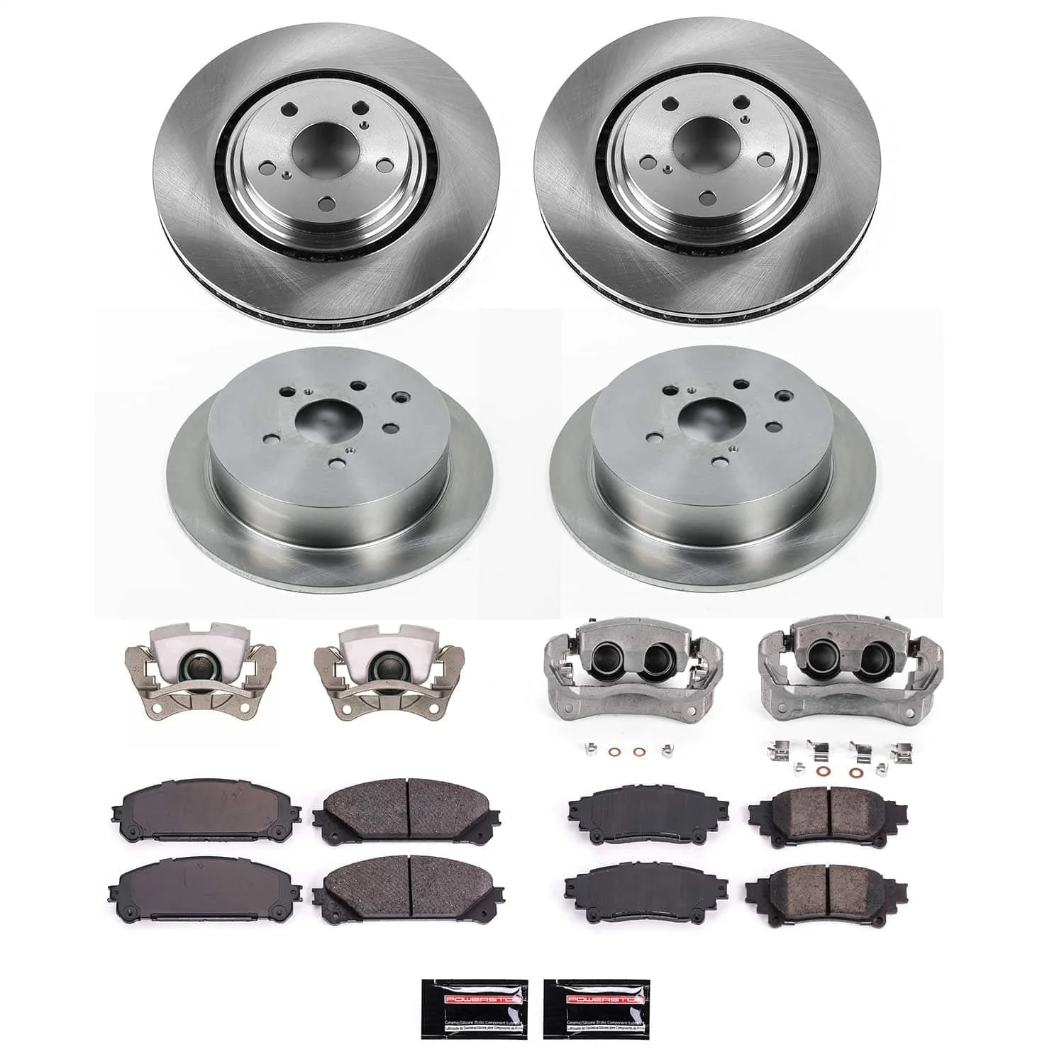 PowerStop KCOE5828 - Power Stop 10-15 Lexus RX450h Front and Rear Autospecialty Kit w/Cals
