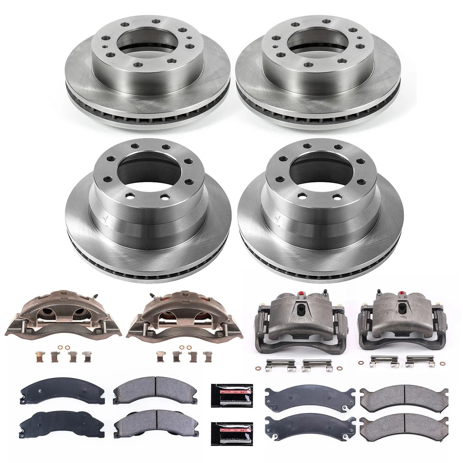 PowerStop KCOE6274 - Power Stop 09-20 Chevrolet Express 3500 Front & Rear Autospecialty Kit w/Calipers