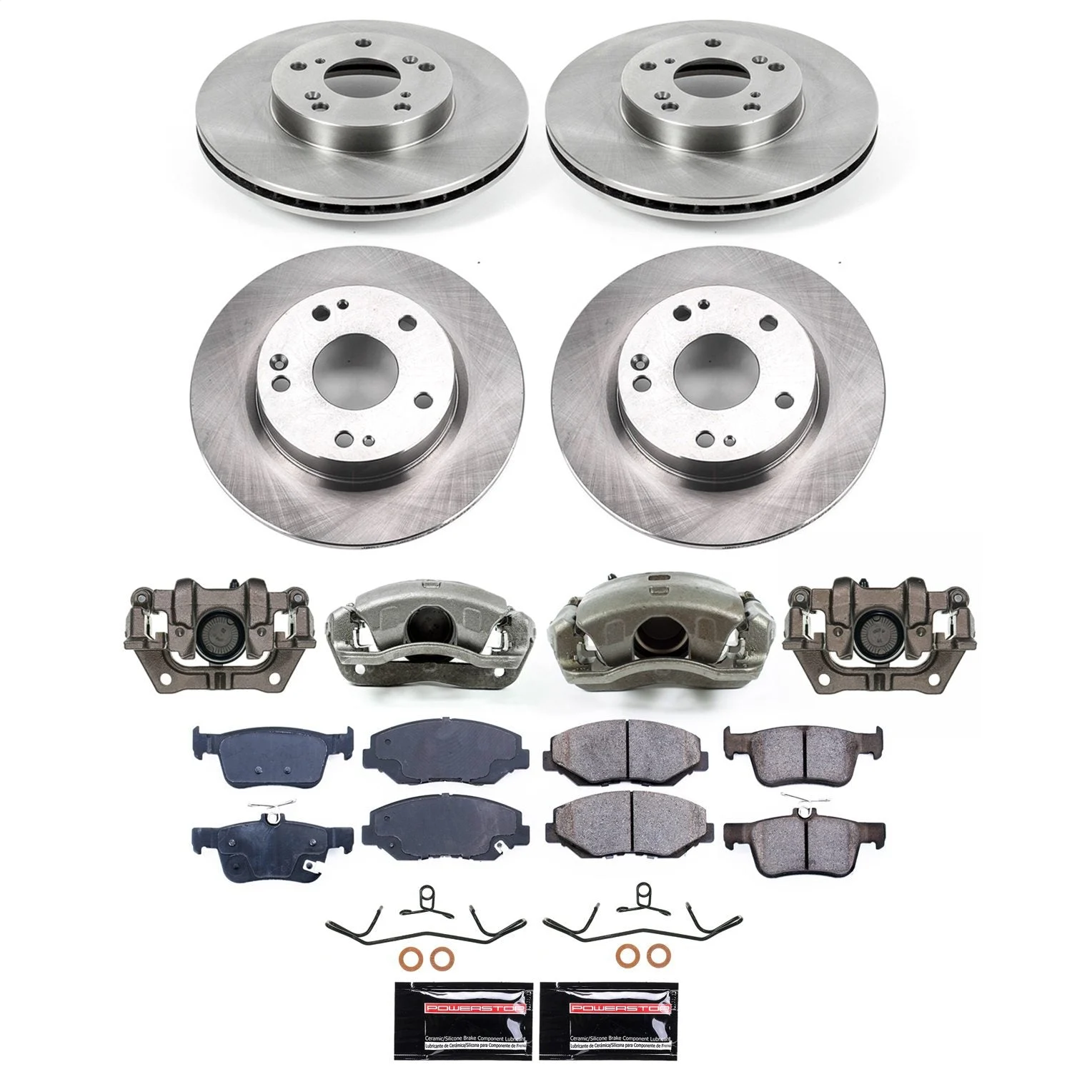 PowerStop KCOE7574 - Power Stop 16-21 Honda Civic Front and Rear Autospecialty Kit w/Calipers