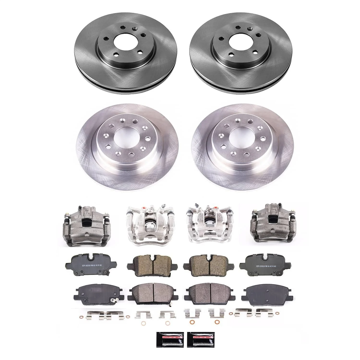 PowerStop KCOE8685 - Power Stop 2020 Chevrolet Malibu Front and Rear Autospecialty Kit w/Cals