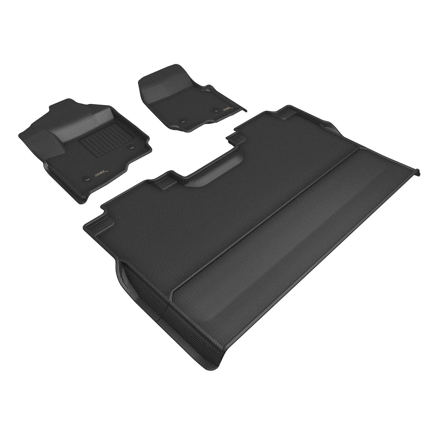3D MAXpider L1FR18101509 - KAGU Floor Mat; Black; 3 pc.; 2 pc. Front Row; 1 pc. 2nd Row; For Bench Seat Only;