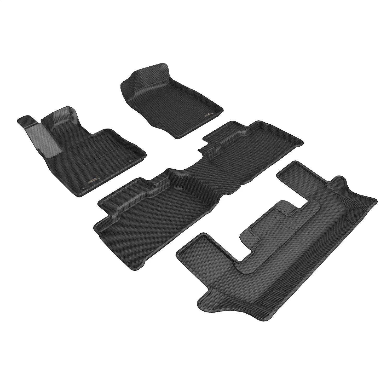 3D MAXpider L1FR18401509 - KAGU Floor Mat; Black; 4 pc.; 2 pc. Front Row; 1 pc. 2nd Row; 1 pc. 3rd Row; For Bucket Seat;
